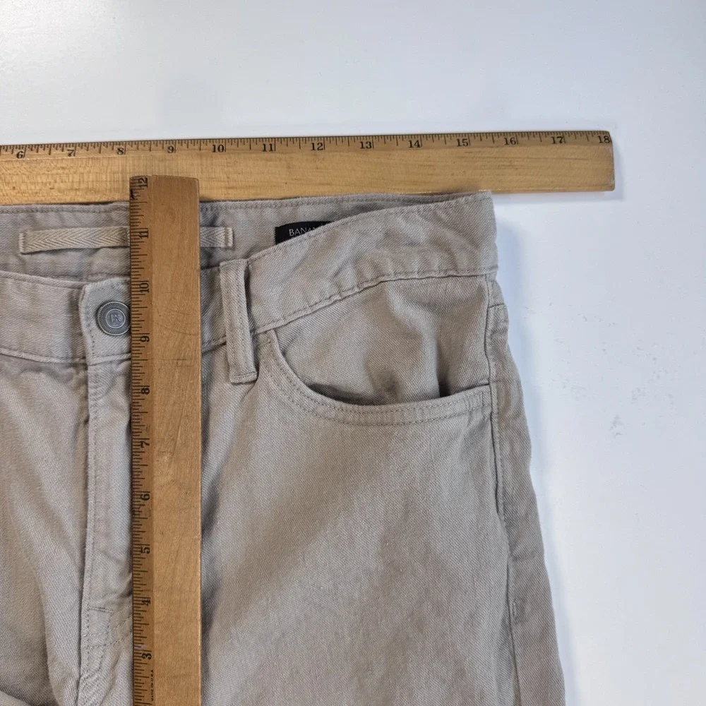 BANANA REPUBLIC Travel Slim Fit Cotton Linen Pant Mens 30x31 Khaki Tan